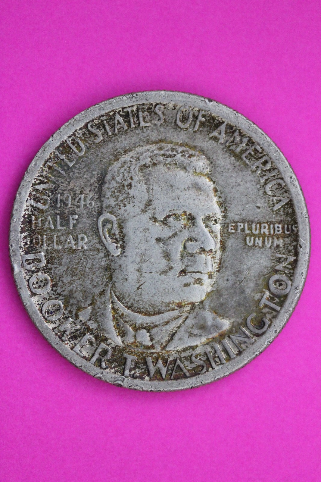 1946 Booker T Washington Commemorative Silver Half Dollar Coin Authentic 0797N