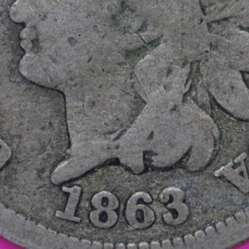 1863 Copper Nickel Indian Head Cent Penny Exact Early Type Coin Pictured 210