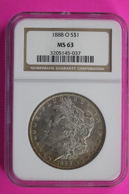 1888 O MS 63 Liberty Morgan Silver Dollar NGC Certified Graded Slab 58
