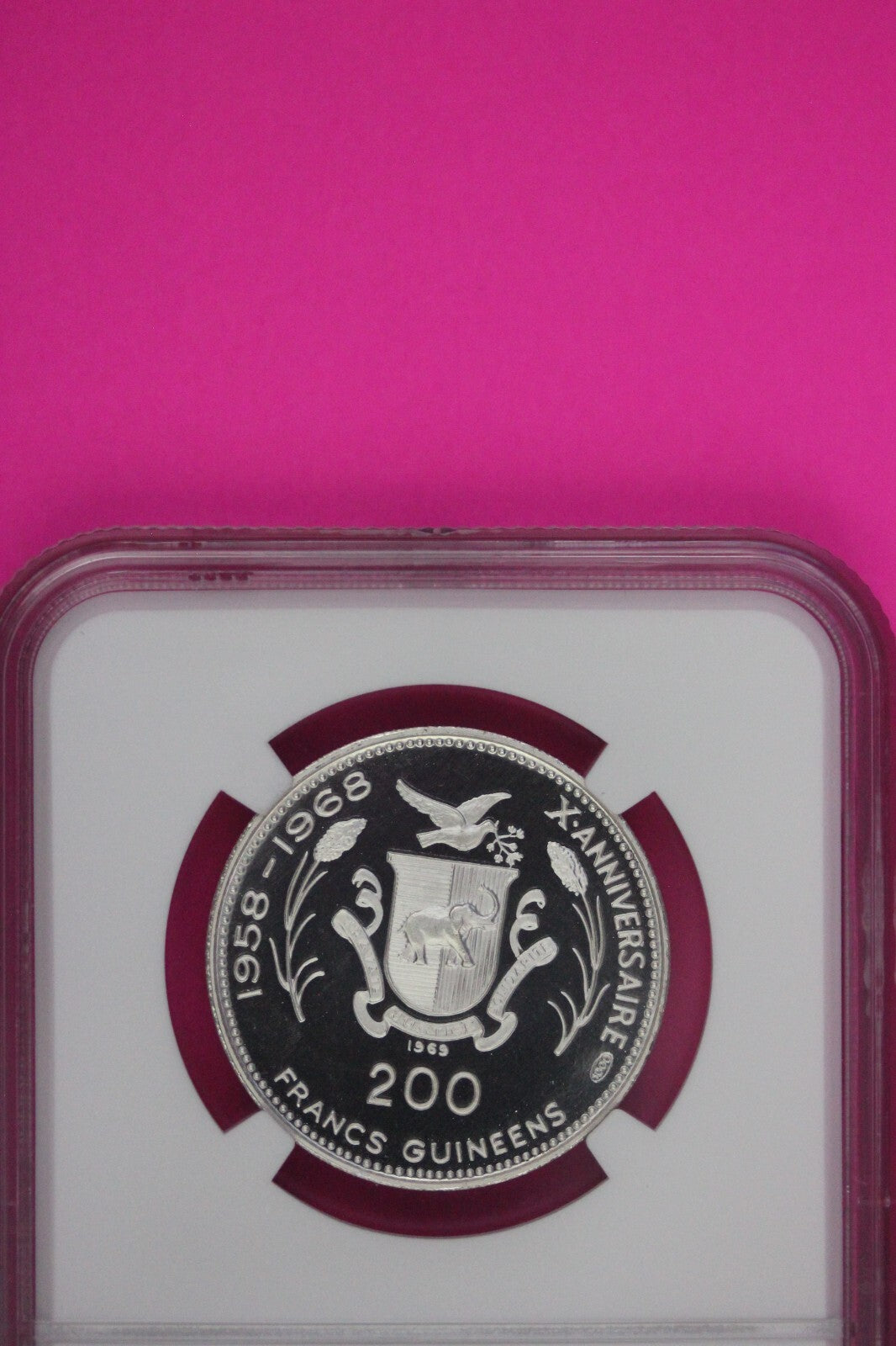 Top Pop 1969 PF 69 Ultra Cameo Guinea John,Robert Kennedy Silver NGC Slab 1046