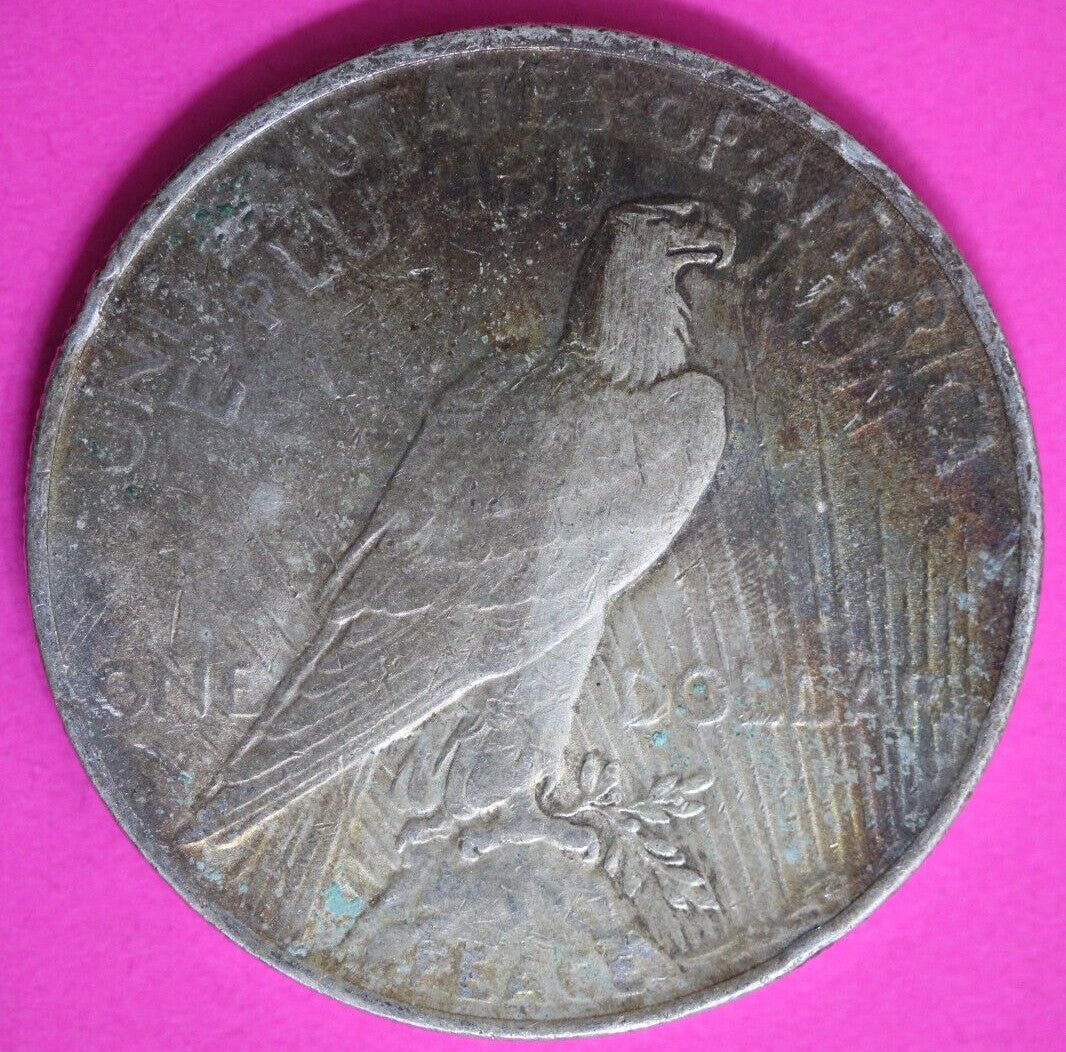 Rainbow Toned 1922 P Liberty Peace Silver Dollar Exact Coin In Pics Hi Grade 46