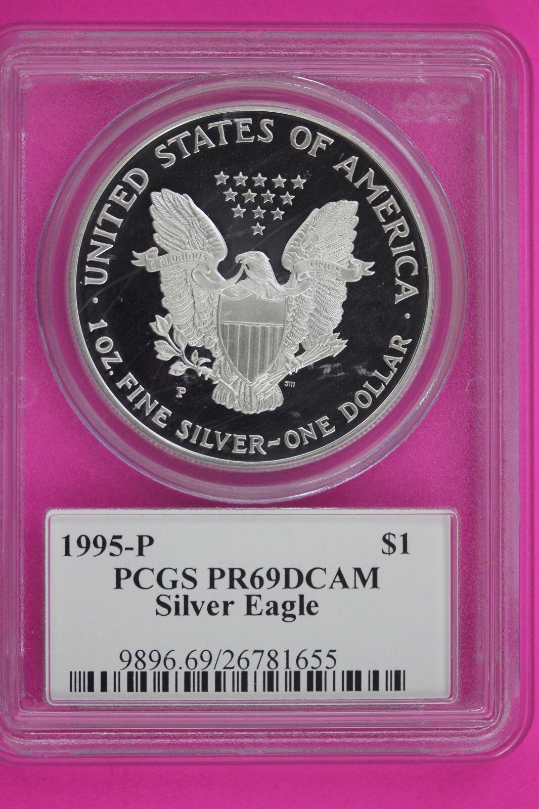 1995 P PR 69 Silver Eagle PCGS John Mercanti Certified Graded Authentic Coin 618