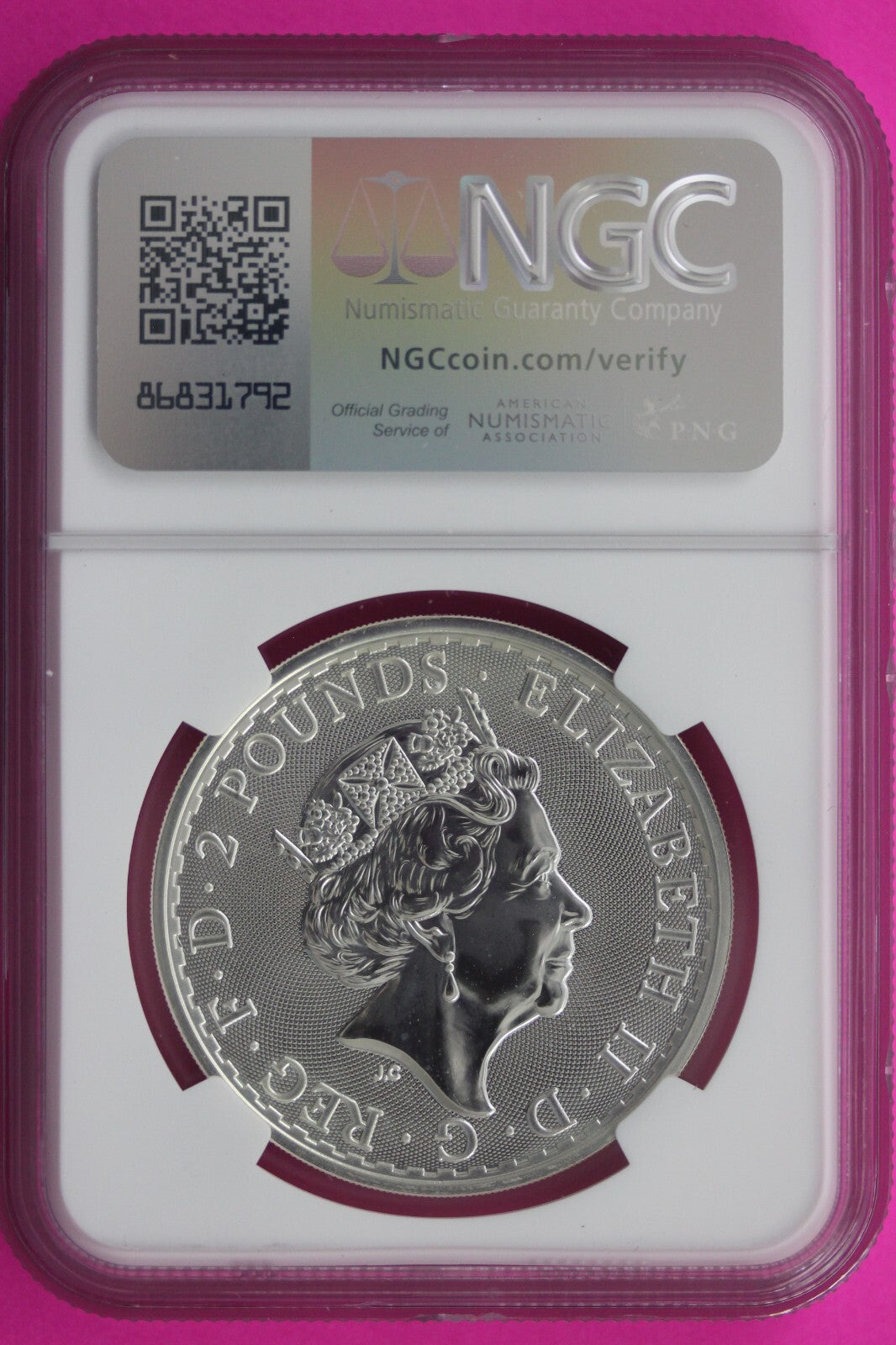2017 MS 69 Great Britain £2 Britannia 20th Anniversary Privy NGC Graded Slab 734