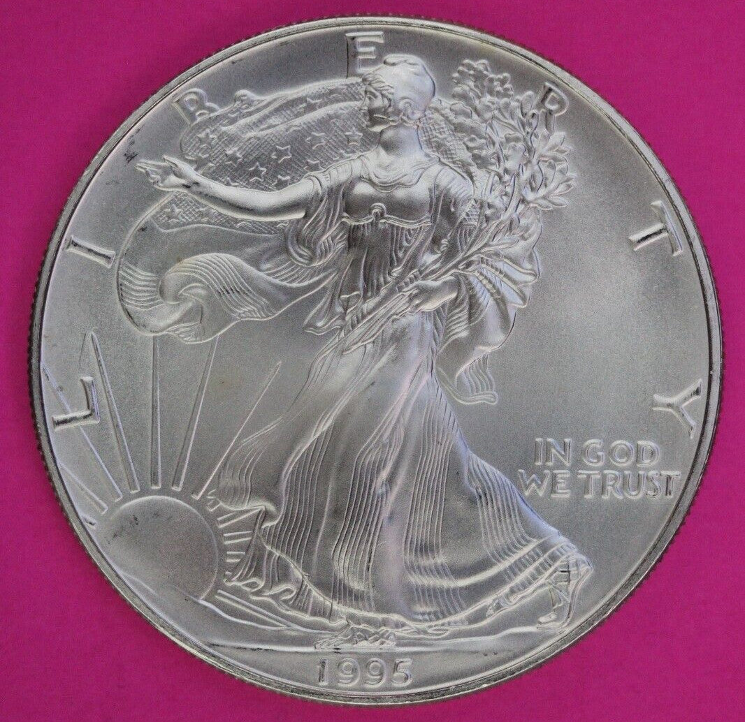 Key Date 1995 BU American Silver Eagle Key Date 1 Ounce 999 Exact Coin Shown 77