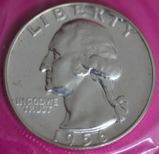 Proof 1956 George Washington Quarter In Mint Cello Exact Coin Shown Tom 01
