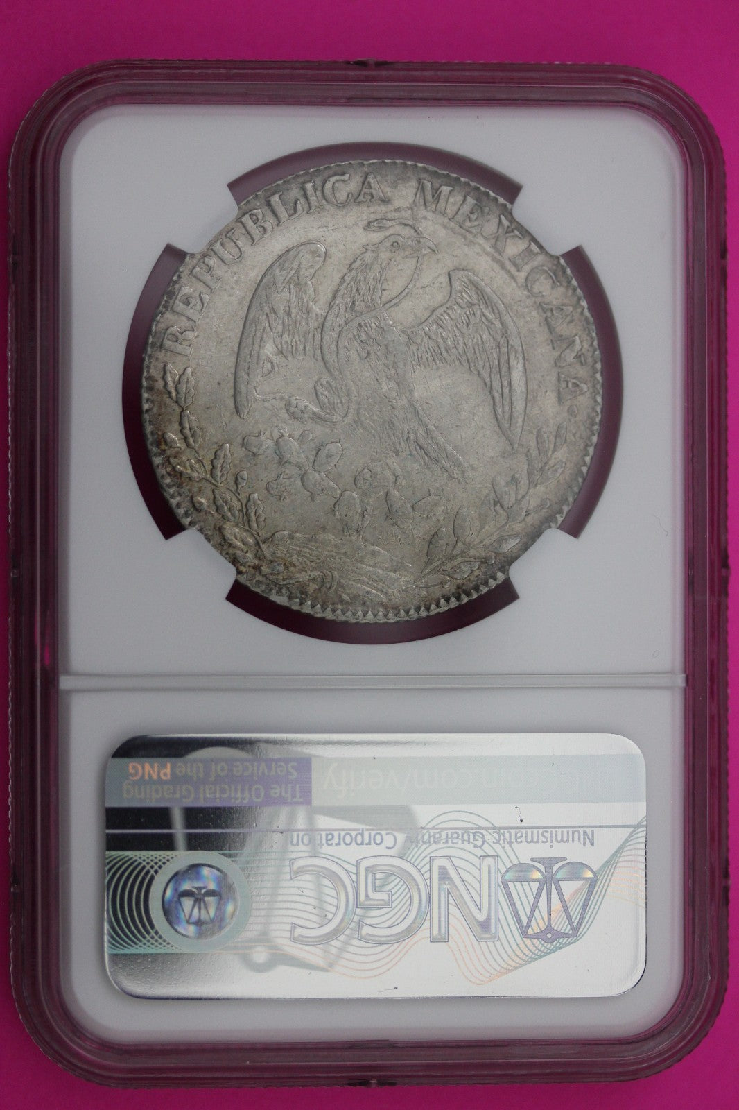 1845 GO PM Mexico 8 Reales AU 55 Silver NGC Authentic Graded Authentic Slab 579