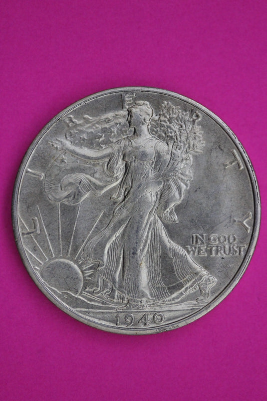 High Grade 1940 S Walking Liberty Silver Half Dollar Guaranteed Authentic 1337