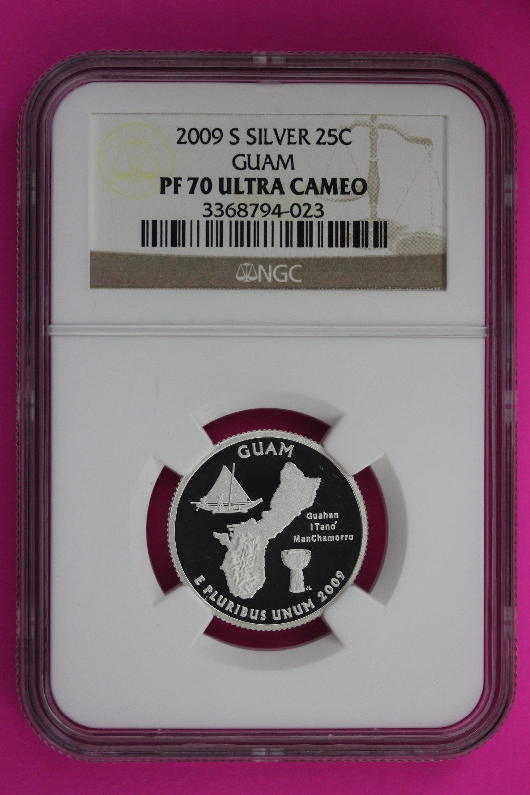 2009 S PF 70 Guam Silver State Quarter NGC Certified Authentic Slab 461