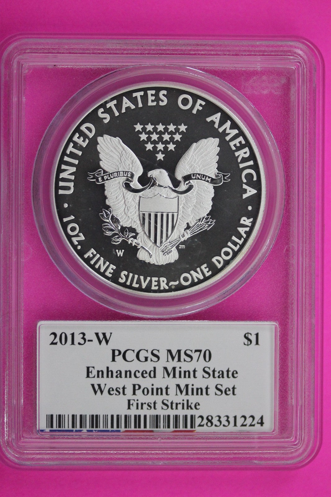 2013 W MS 70 Enhanced Mint State Silver Eagle Moy Signature 1rst Strike PCGS 624