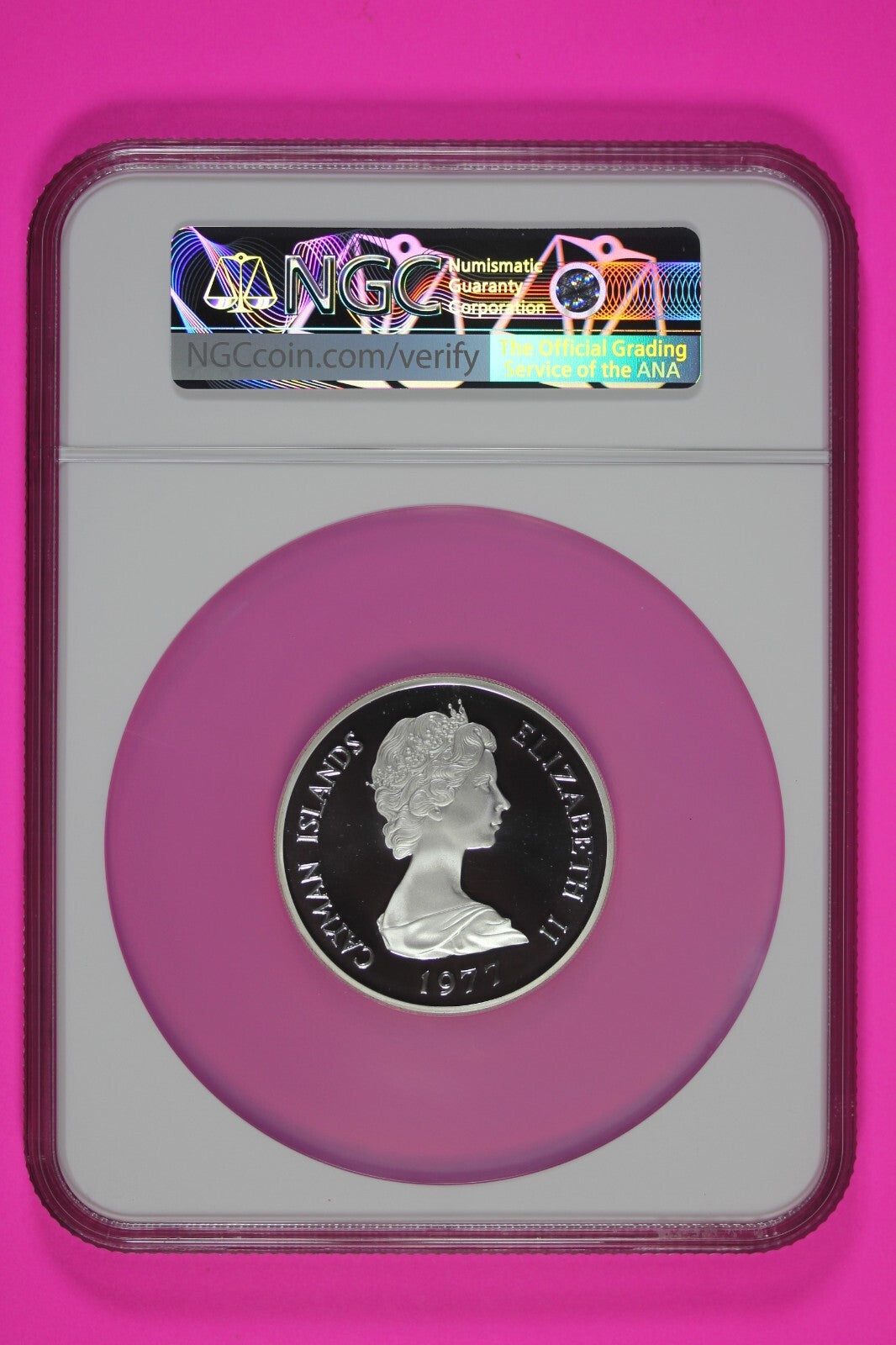 Top Pop Finest Known 1975 PF 69 Cayman Islands $50 Five Queens Silver NGC 7018