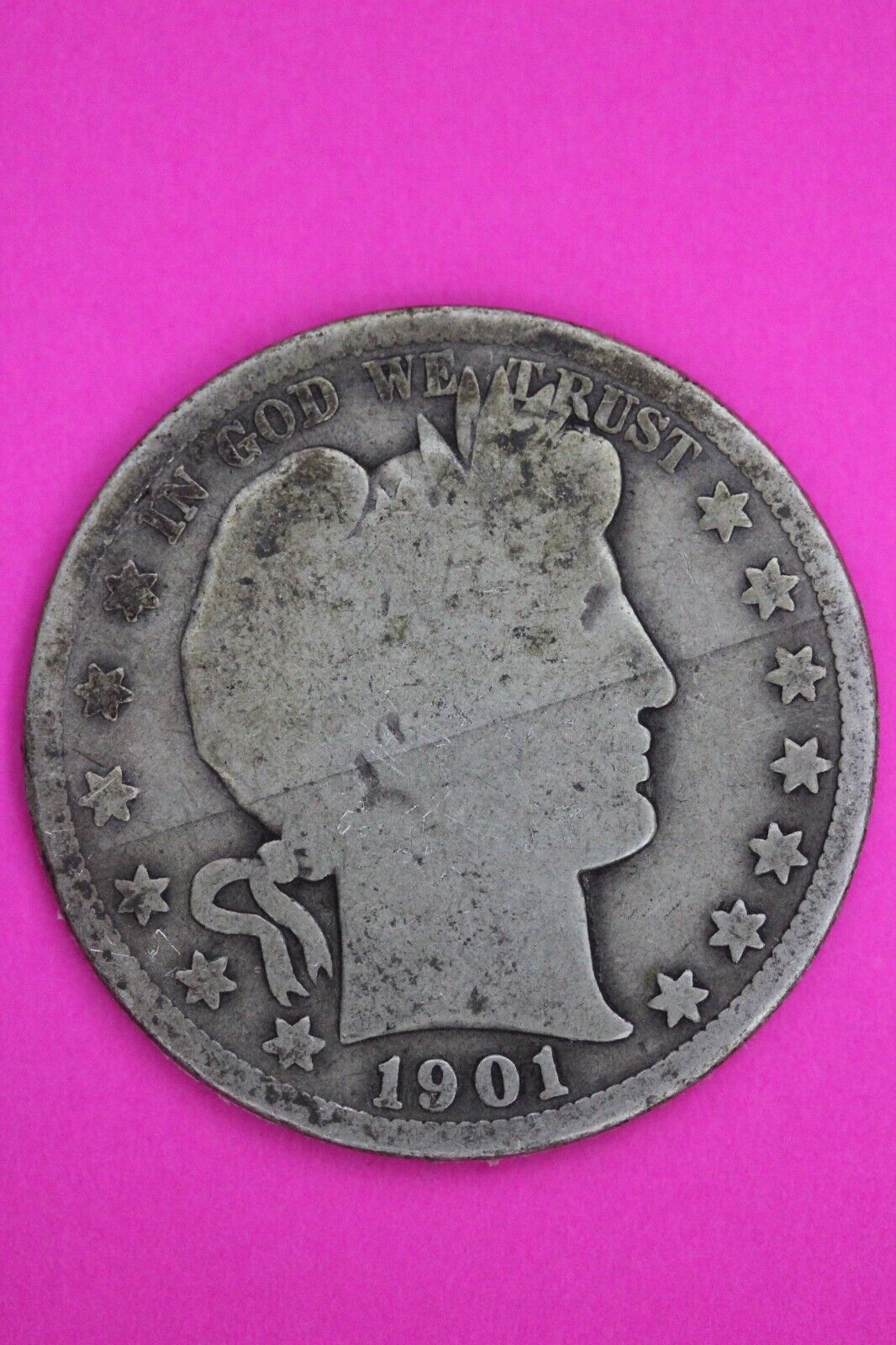 1901 P Barber Liberty Half Dollar Silver Coin You Get The Coin In Pics TOM 12