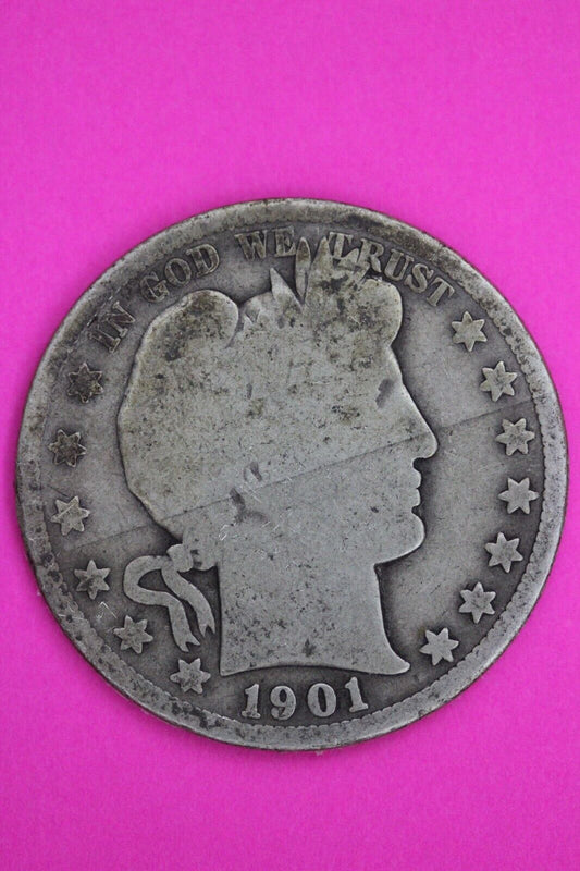 1901 P Barber Liberty Half Dollar Silver Coin You Get The Coin In Pics TOM 12
