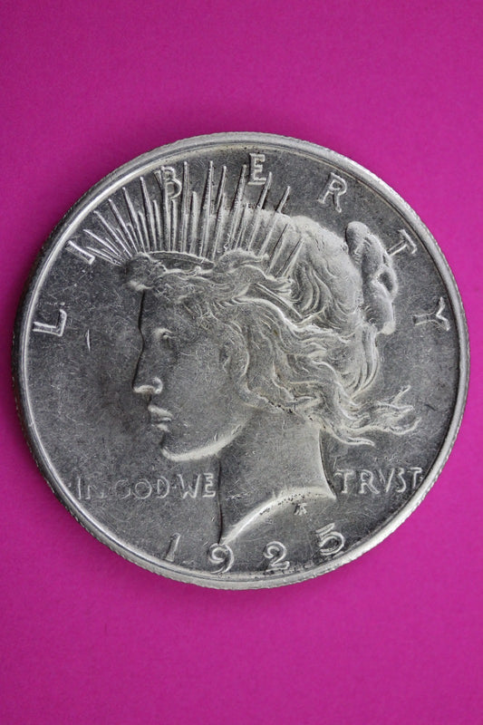 High Grade 1925 S Peace Liberty Silver Dollar Guaranteed Authentic Coin 1650