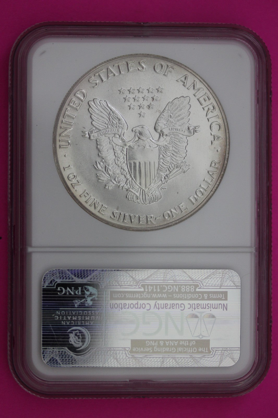 1986 MS 69 Silver Eagle 1 OZ .999 Silver NGC Certified Graded Authentic 180