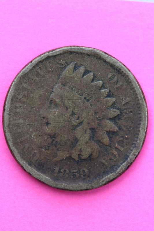 1859 Copper Nickel Indian Head Cent Penny Exact Early Type Coin Pictured 140