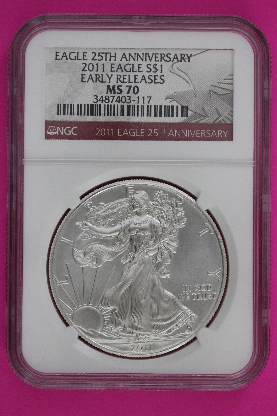 2011 MS 70 Silver American Eagle 25th Anniversary NGC Graded First Releases 272