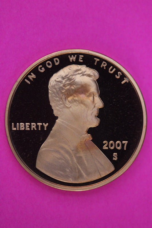 Gem Proof 2007 S Ultra Deep Cameo Lincoln Memorial Cent Same Coin In Pics TOM13