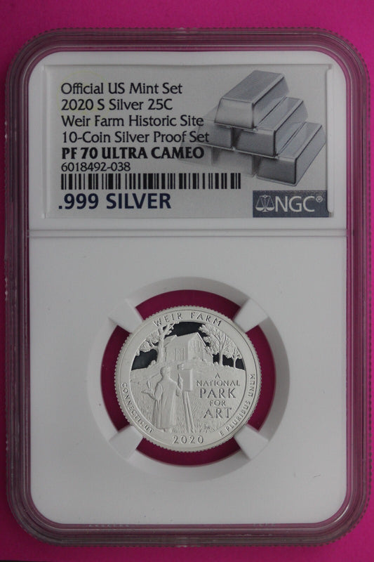 2020 S  PF 70 Silver Quarter Weir Family Historic Site NGC From Mint Set 442