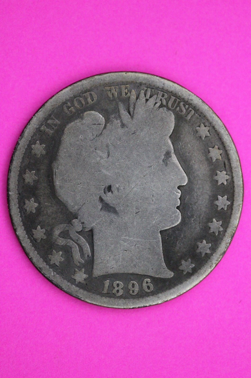 1896 P Barber Liberty Silver Half Dollar Guaranteed Authentic Genuine Coin 2275