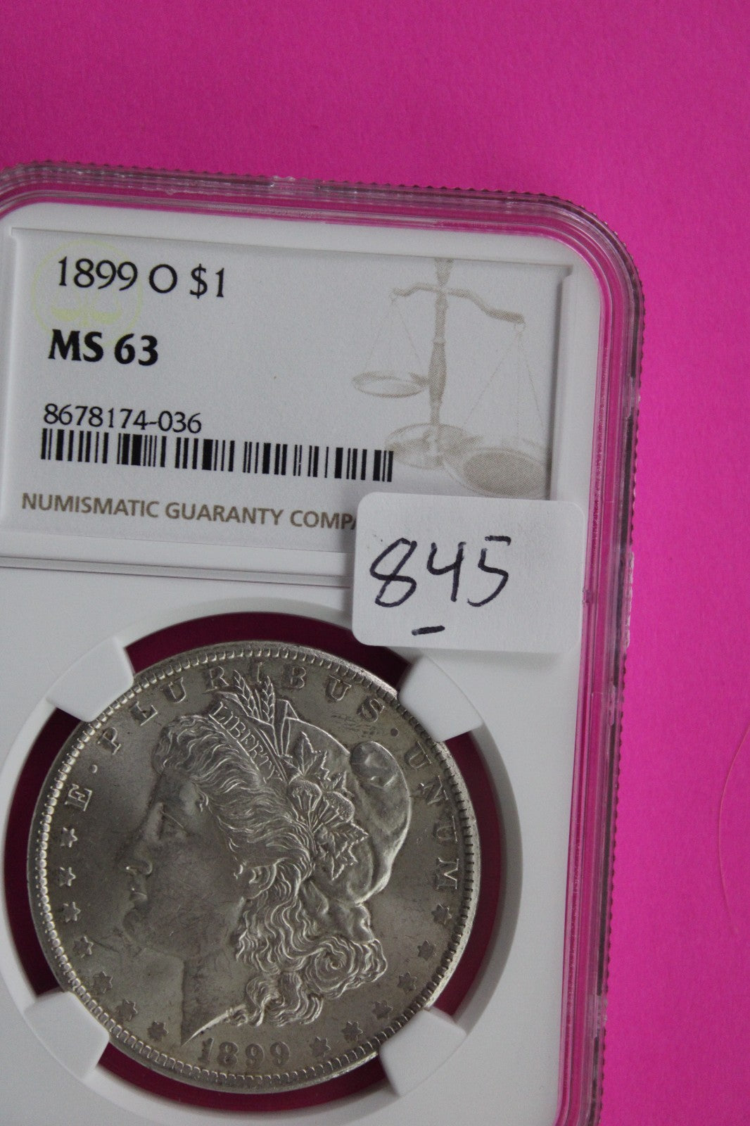 1899 O MS 63 Liberty Morgan Silver Dollar NGC Certified Graded Authentic 845