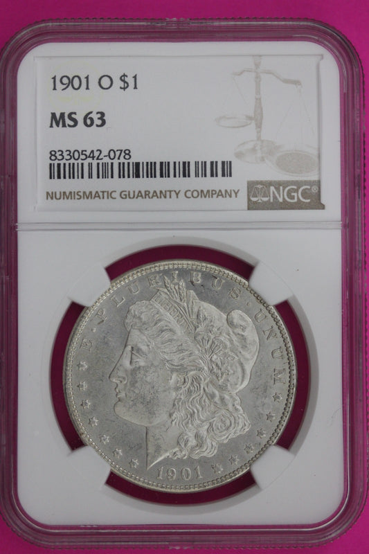1901 O MS 63 Liberty Morgan Silver Dollar NGC Certified Graded Authentic 1088