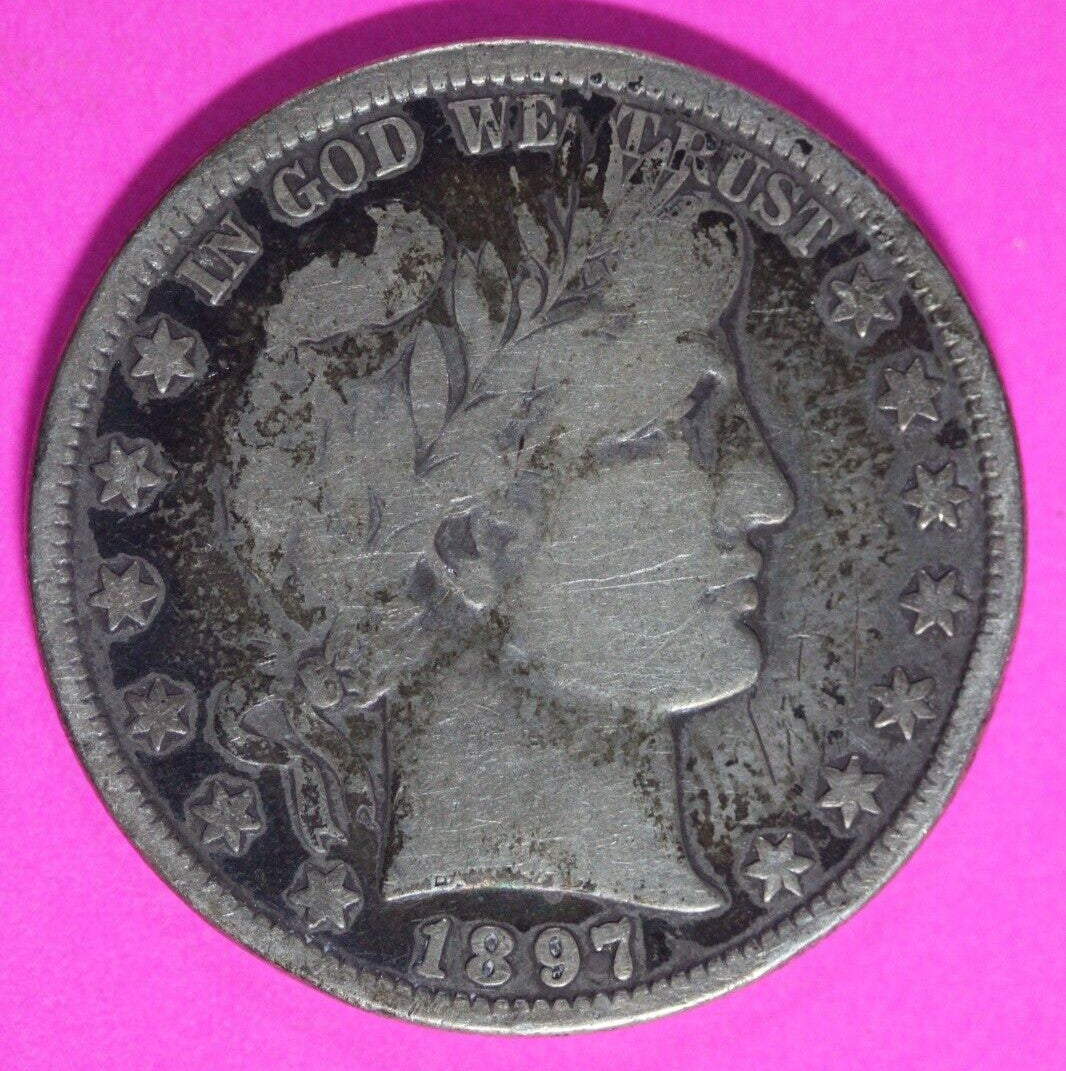 1897 P Barber Liberty Half Dollar Scarce Semi Key Date Coin Philadelphia 215