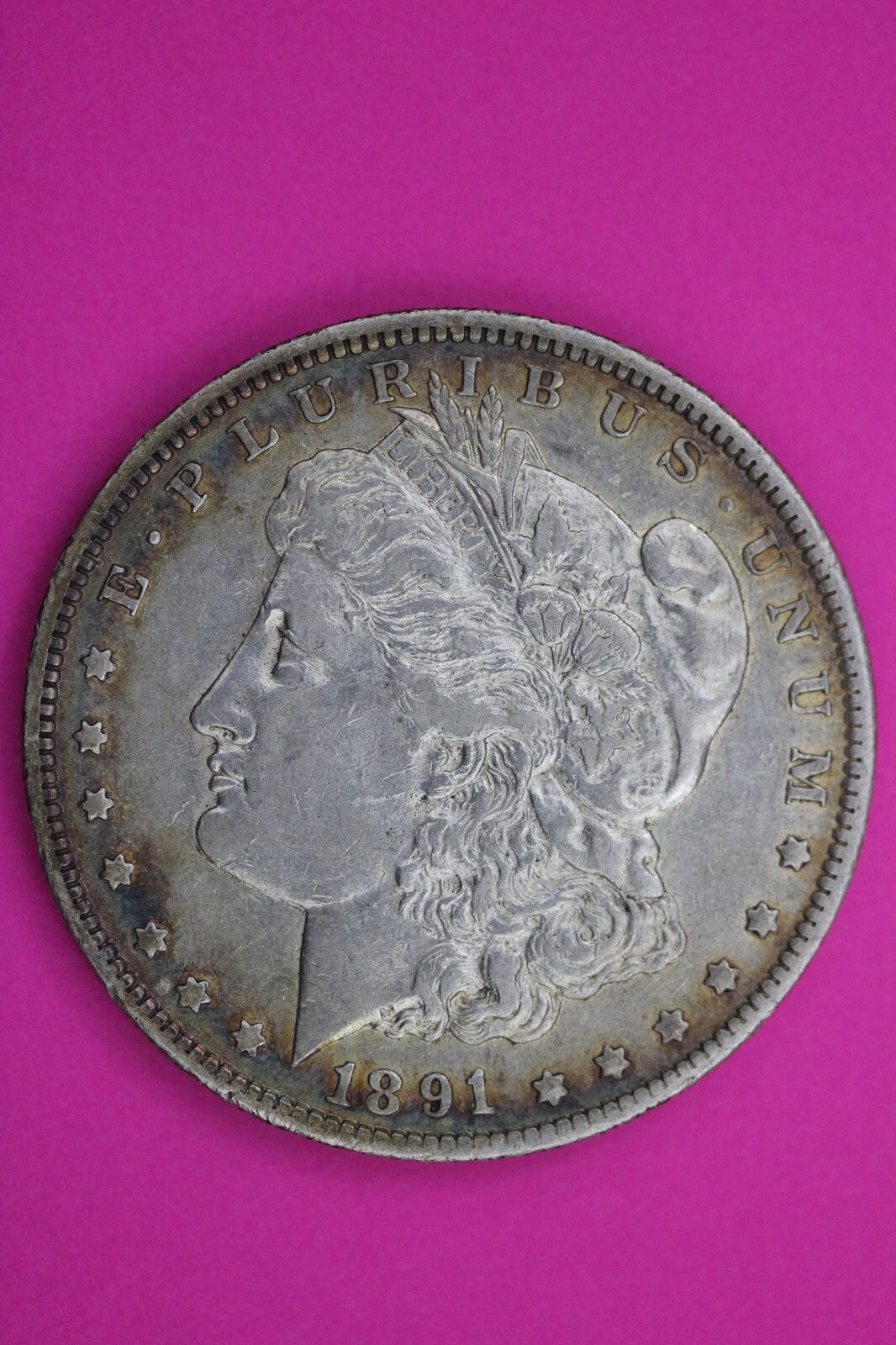 Toned 1891 O Morgan Liberty Silver Dollar New Orleans Scarce Semi Key Coin 13