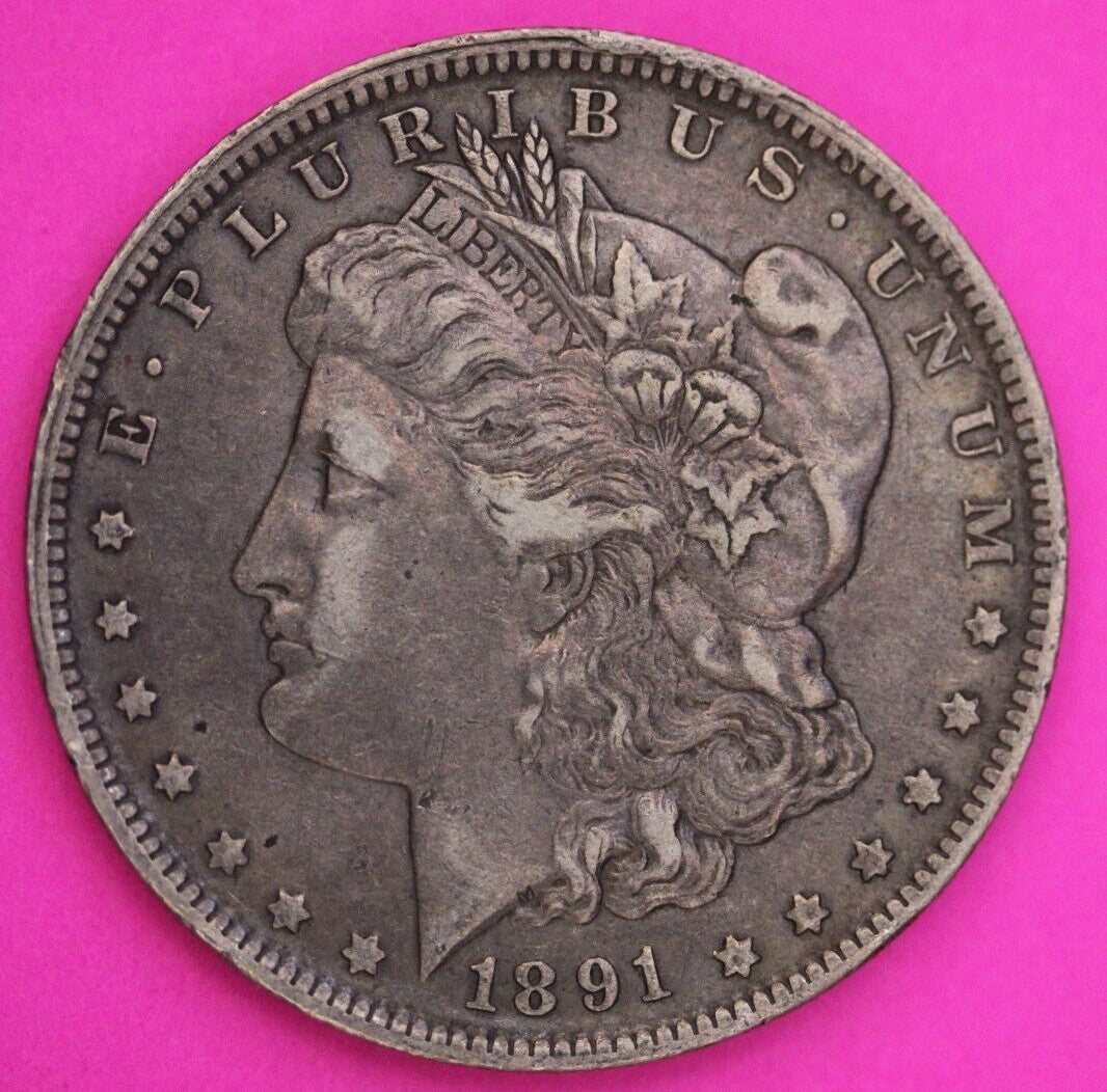 Toned 1891 O Morgan Silver Dollar Liberty Rare Key Date Coin New Orleans 353