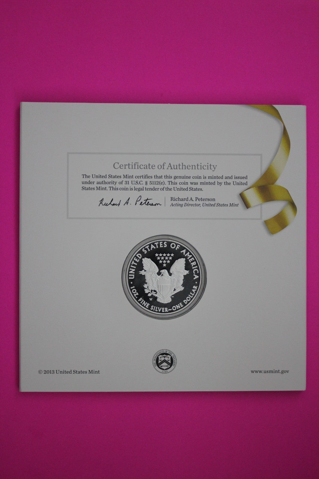 Gem 2013 W Congratulations U.S. Mint Set Proof Deep Cameo Silver Eagle COA 9061