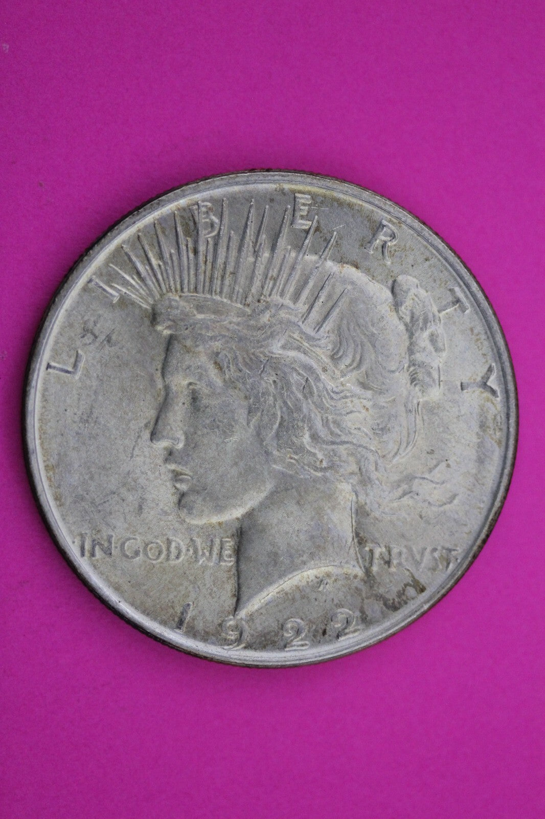 Toned 1922 D Peace Silver Dollar LIberty Coin Guaranteed Authentic 0260N