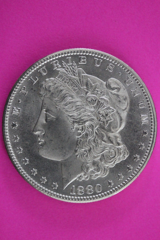 1880 S Morgan Lady Liberty Semi Key Date Silver Dollar Coin Authentic 0484N