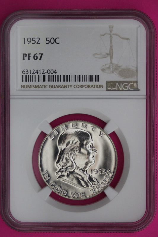 1952 PF 67 Ben Franklin Silver Half Dollar NGC Certified Graded Authentic 284