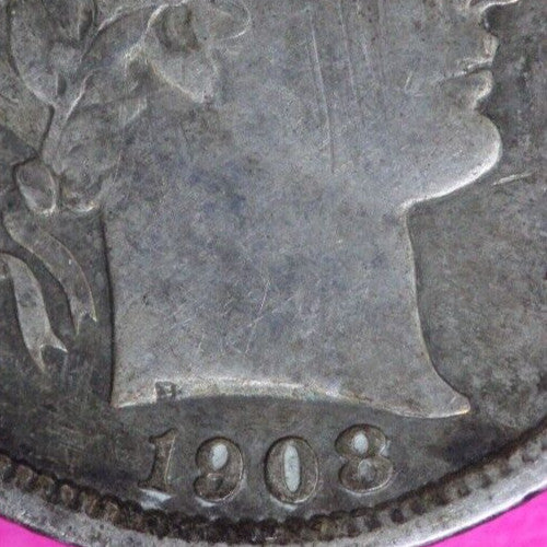 High Grade 1908 P Barber Liberty Dime Scarce Semi Key Date Silver Coin 53
