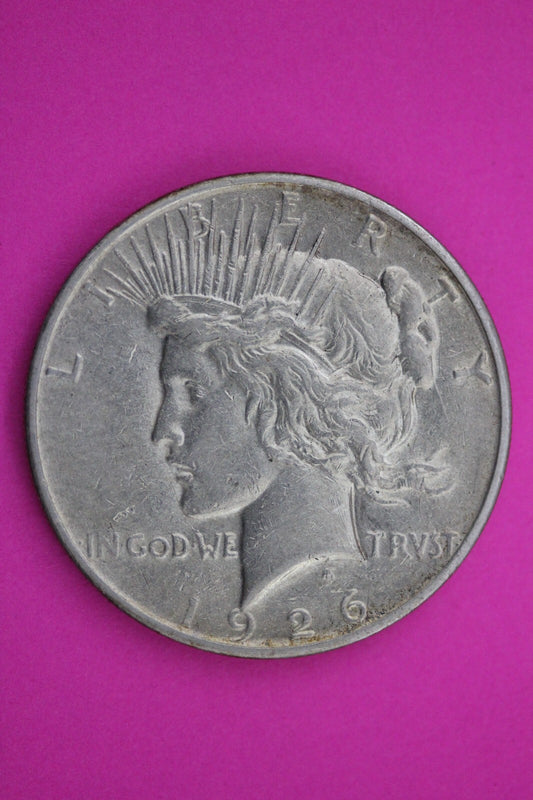 High Grade 1926 D Peace Silver Dollar LIberty Coin Guaranteed Authentic 0299N