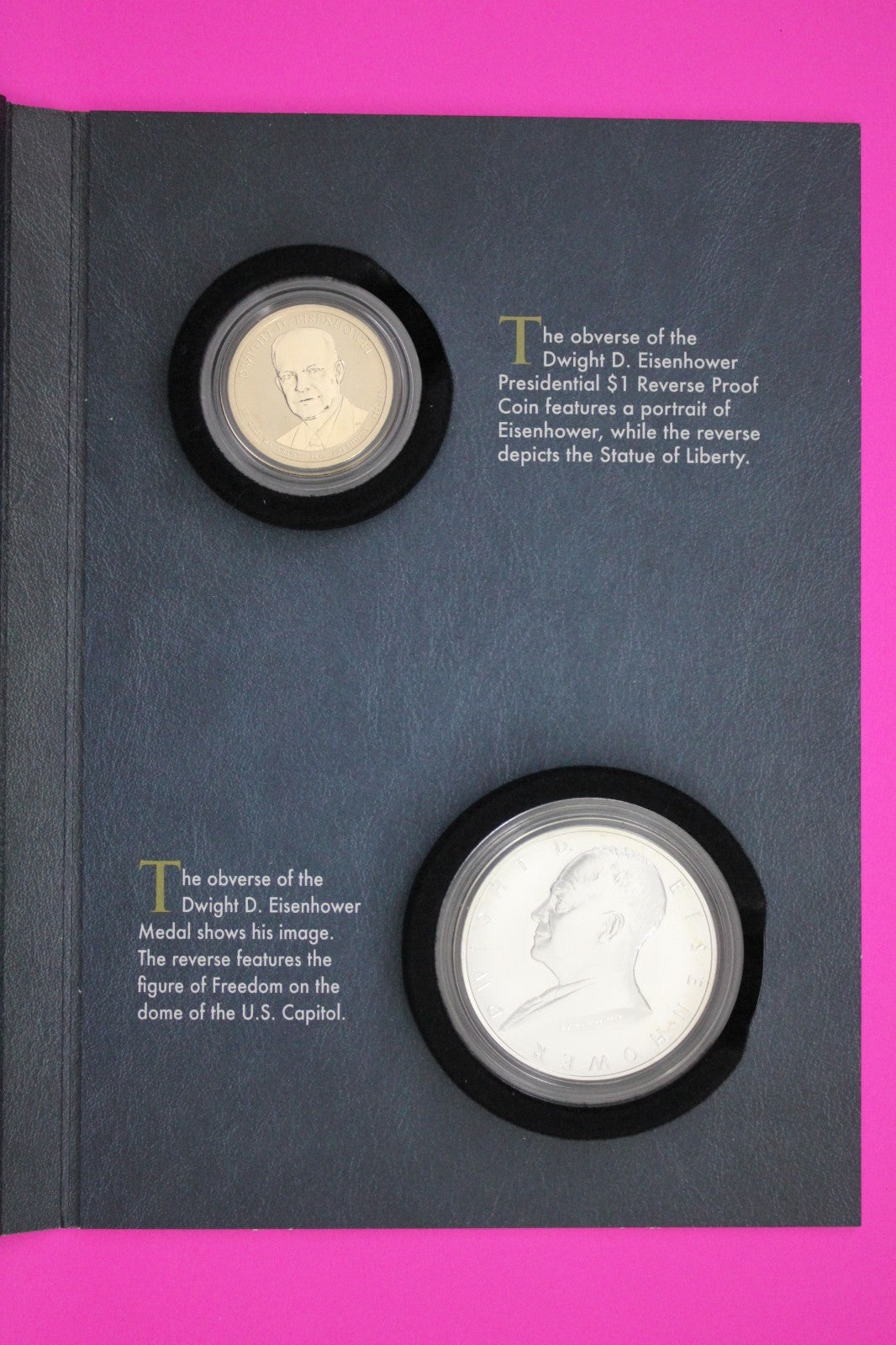 Gem 2015 Dwight Eisenhower Coins & Chronicles Set 1 OZ Silver Box & COA 7043