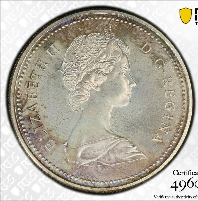 Golden Toned 1973 SP 66 Canada RC Mounted Police Silver Dollar PCGS Graded 740