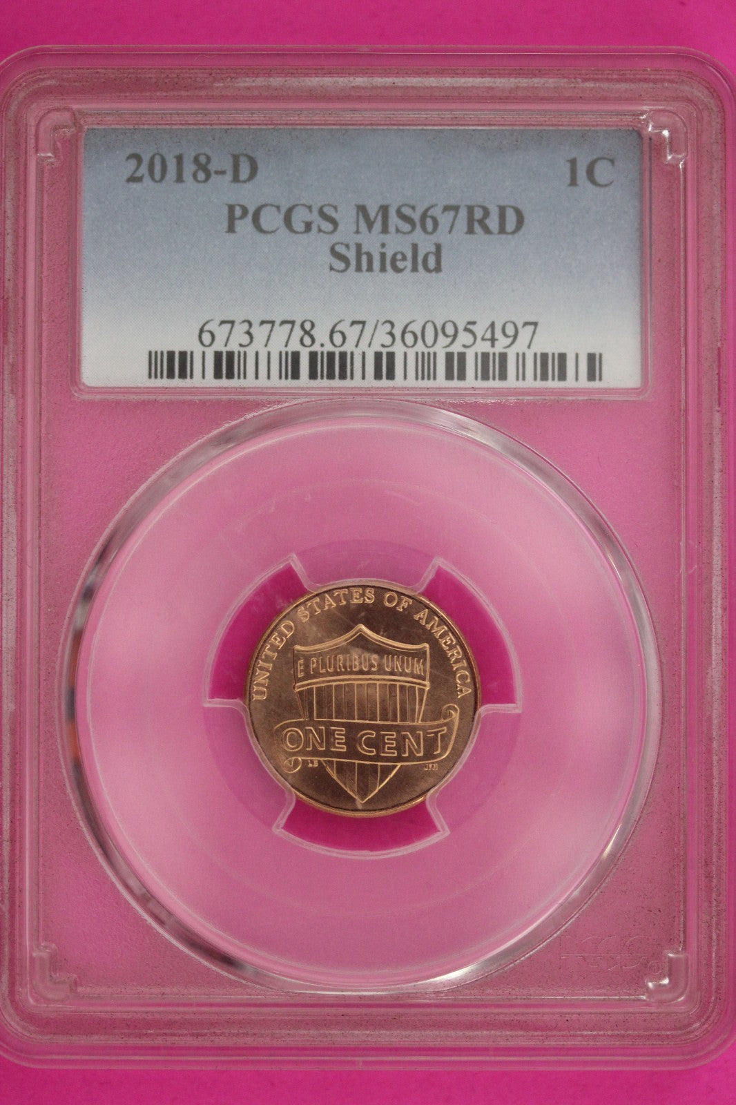 2018 D MS 67 Red Abraham Lincoln Shield Cent NGC Certified Graded Authentic 1285