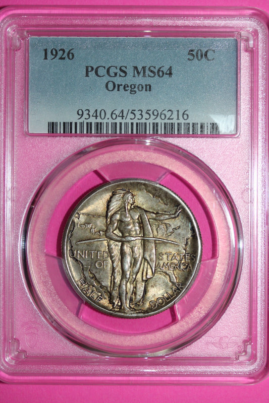 1926 MS 65 Oregon Trail Memorial Commemorative Silver Half Dollar PCGS Slab 139