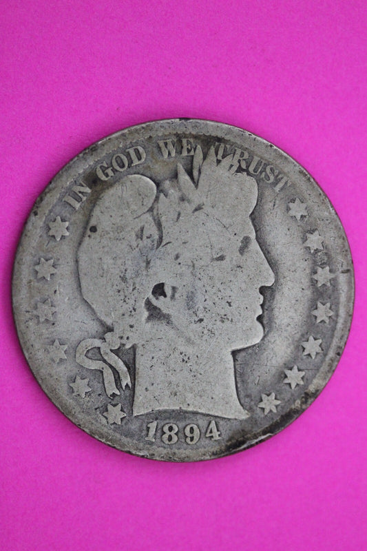 1894 P Barber Liberty Silver Half Dollar Guaranteed Authentic Key Date Coin 263N
