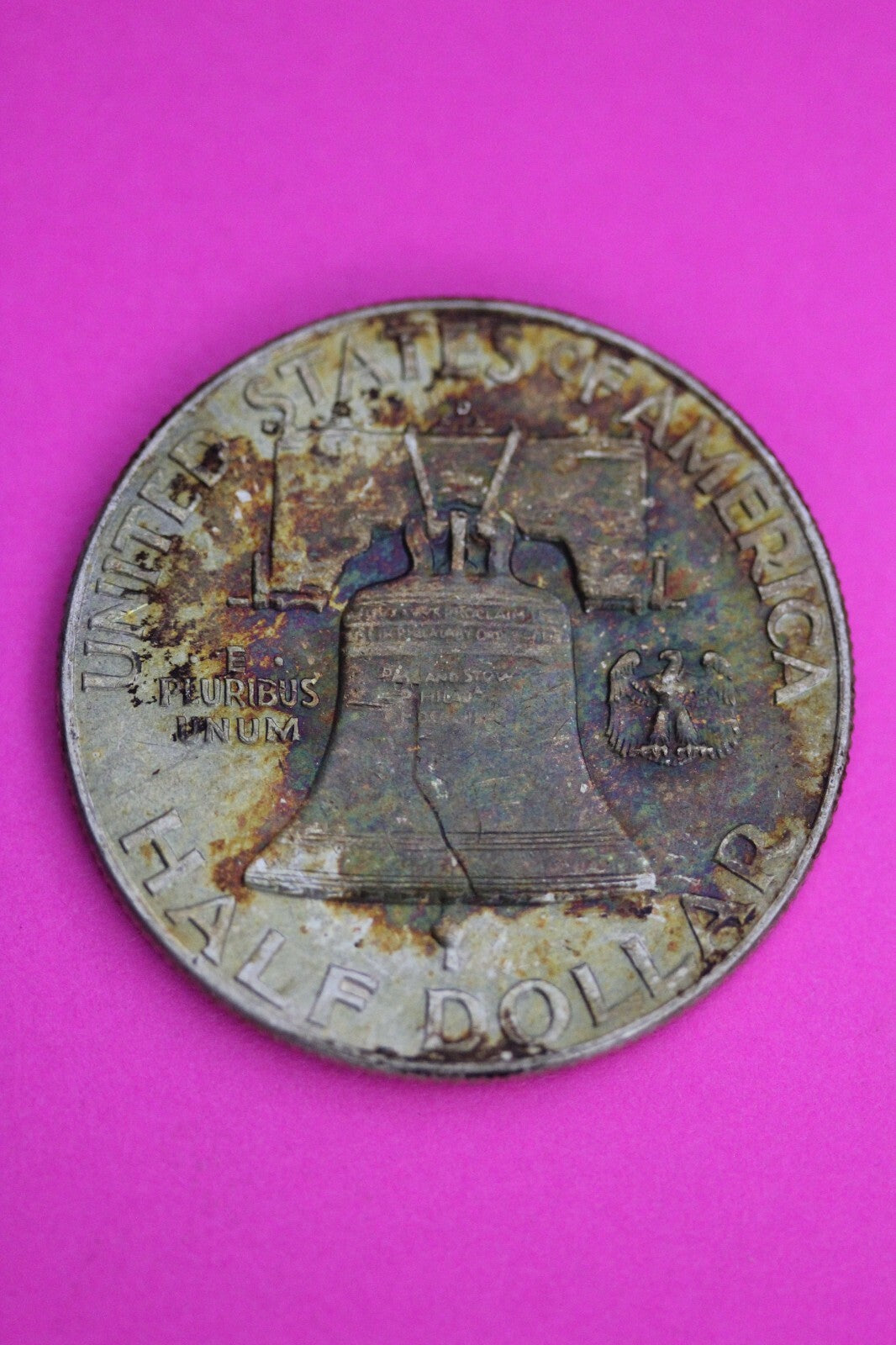 High Grade Toned 1951 D Ben Franklin Silver Half Dollar Exact Coin Shown 10