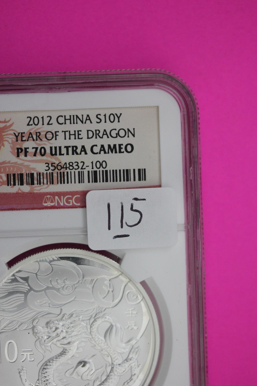 2012 PF 70 China Year Of The Dragon 1 OZ .999 Silver NGC Certified Authentic 115