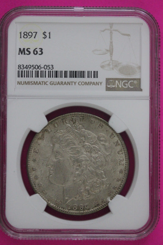 1897 P MS 63 Liberty Morgan Silver Dollar NGC Certified Graded Authentic 695