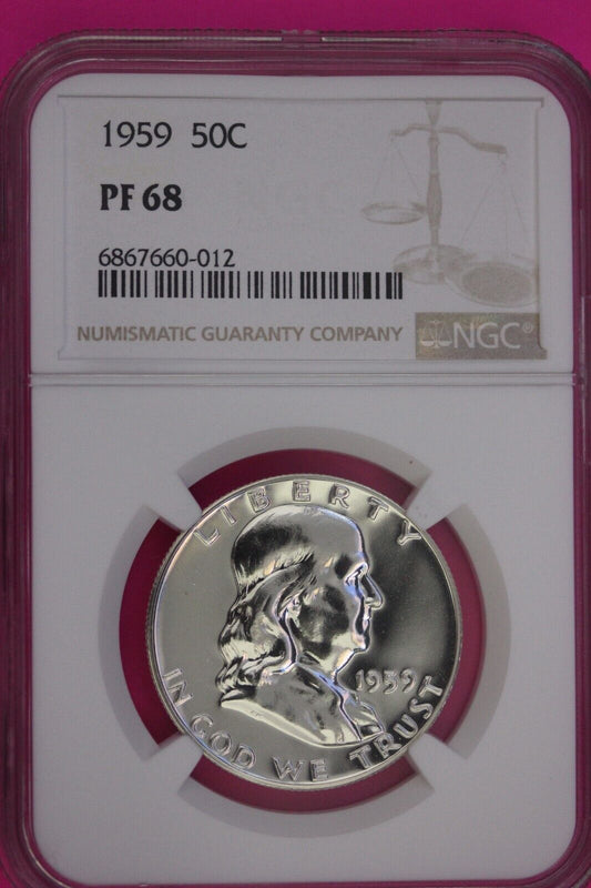 1959 PF 68 Ben Franklin Half Dollar NGC Graded Certified Authentic Slab 841