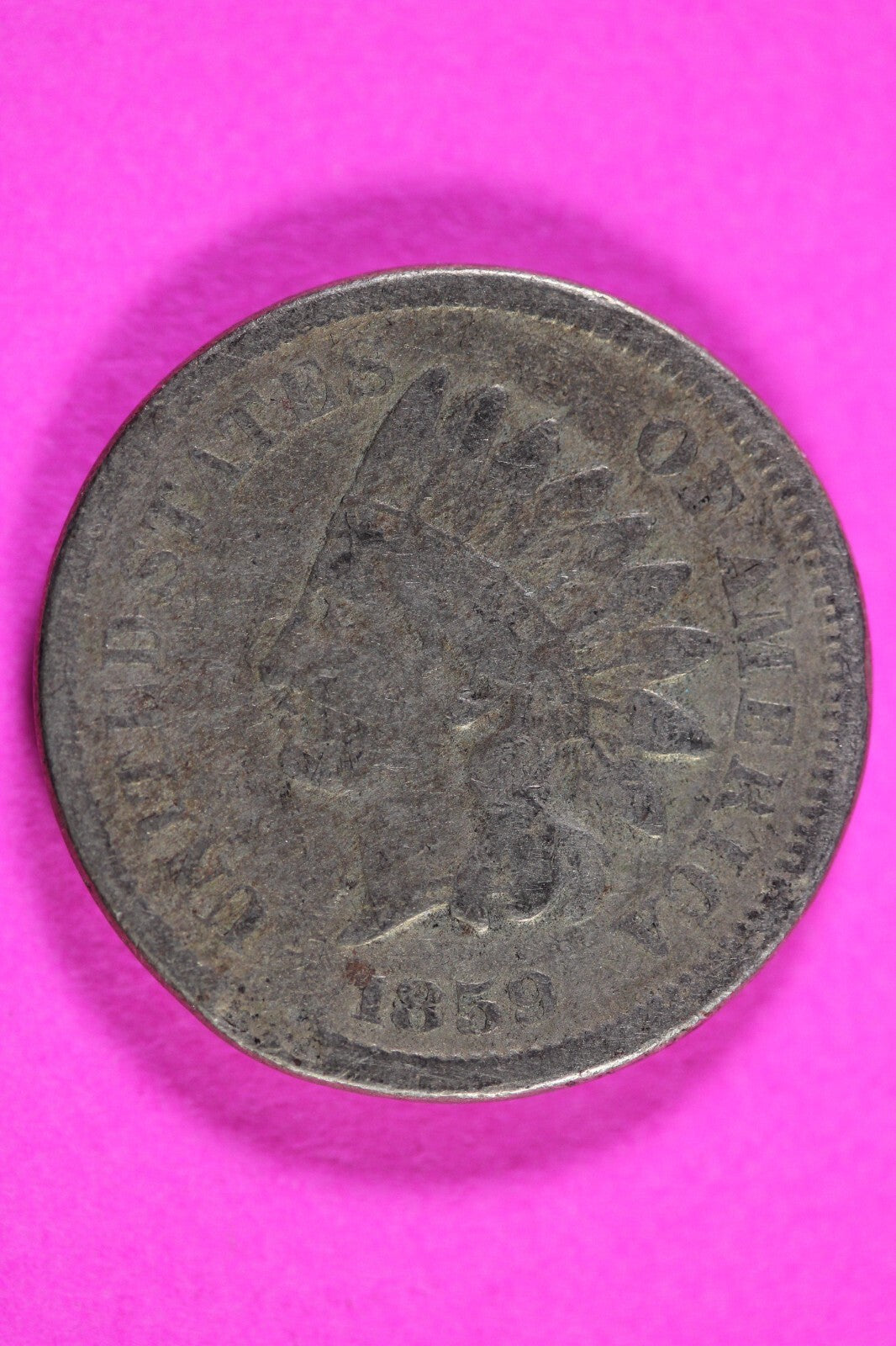 1859 Copper Nickel Indian Head Cent Penny Rare Type Coin Exact Coin Pictured 296