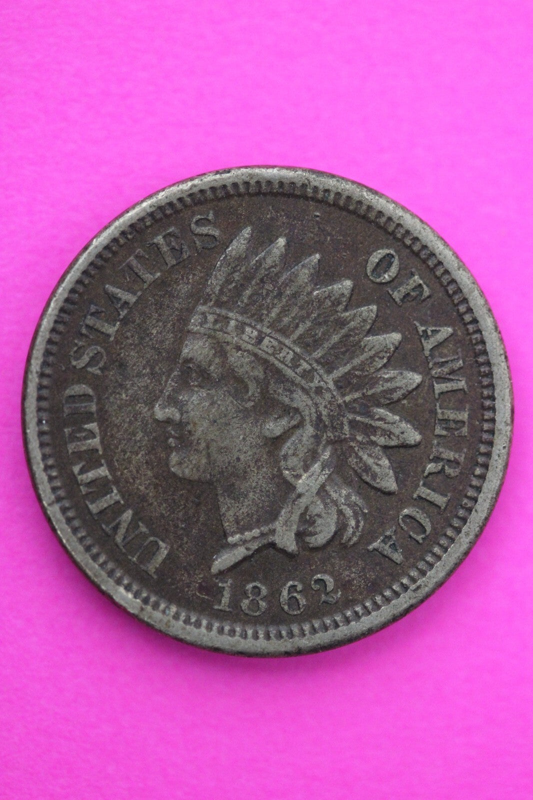 1862 Copper Nickel Indian Head Cent Penny Exact Early Type Coin Pictured 25