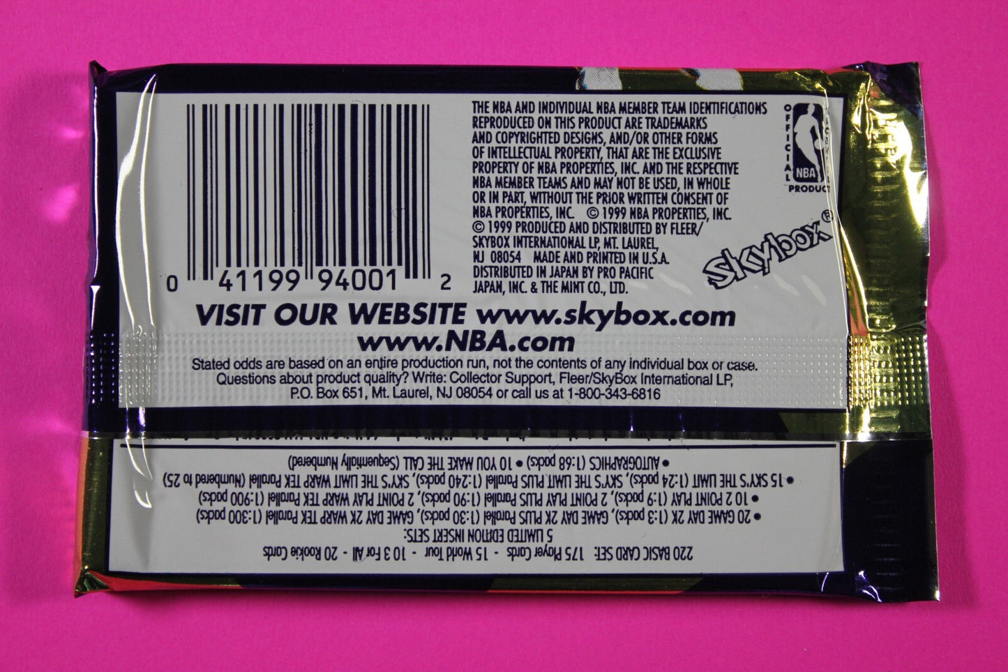 Rare 1999-2000 Skybox Dominion NBA Basketball Hobby Pack Exact Pack In Pics 6014