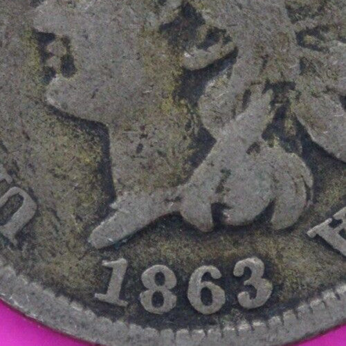 1863 Copper Nickel Indian Head Cent Penny Exact Early Type Coin Pictured 70