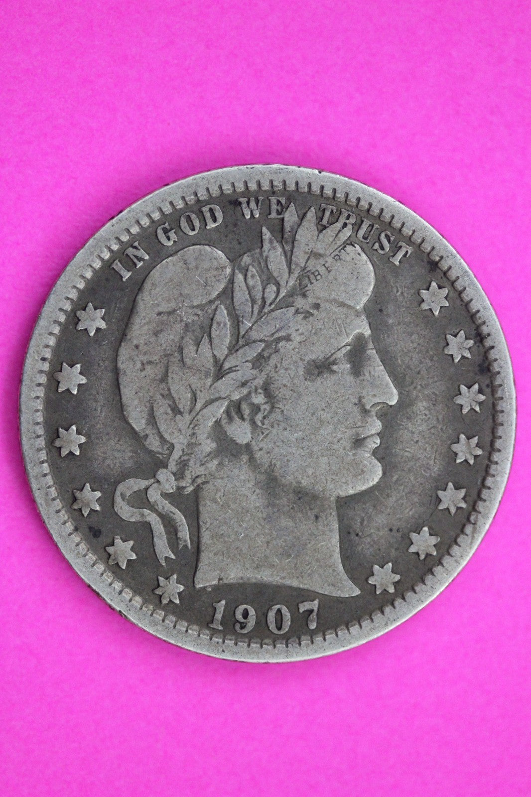 1907 P Barber Liberty Silver Quarter Guaranteed Authentic Genuine Coin 1609