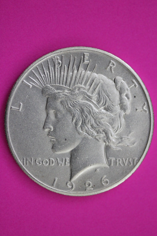1926 P Peace Silver Dollar LIberty Coin Guaranteed Genuine American Seller 1985