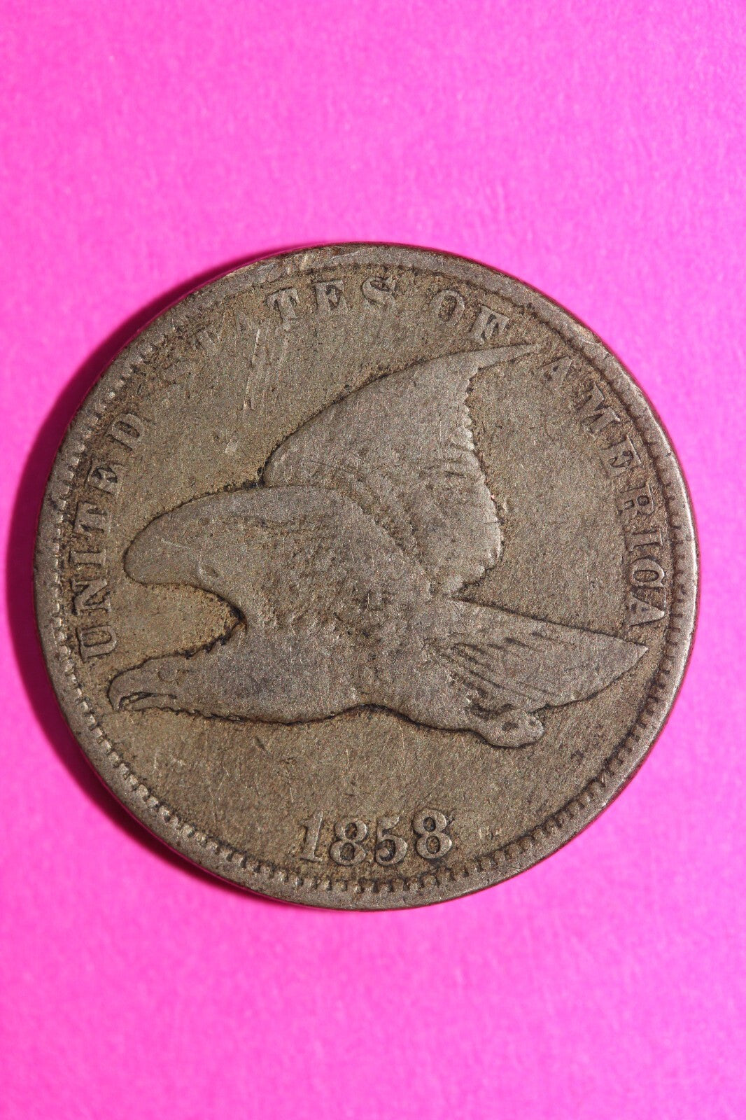 1858 Flying Eagle Cent Penny Exact Scarce Early Type Exact Coin as Pictured 59